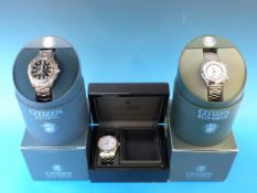 Three Citizen Eco-Drive gents wristwatch