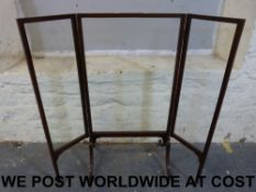 A 19thC three fold glass screen (max wid
