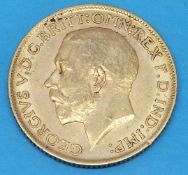 A 1912 George V gold full sovereign