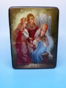 A Russian Fedoskino rectangular lacquer