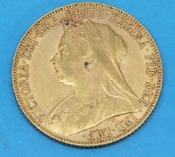 A 1900 Victorian gold full sovereign
