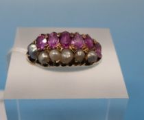 A Victorian yellow metal ring set with a