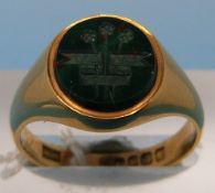 An 18ct gold ring, Sheffield 1836, set w