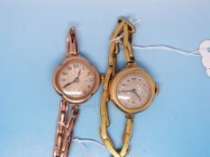 A 9ct gold ladies wristwatch together wi