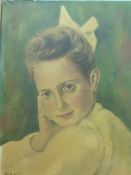Oil in canvas of a lady signed Hallswell
