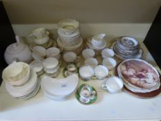 A collection of china to include white l