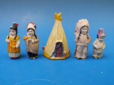 An early bisque American Indian Teepee,