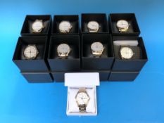 Nine Accurist gents wristwatches, all wi