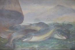 An A R. Henry Termain oil of a catch of