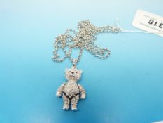 A Swarovski crystal inset teddy bear pen