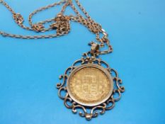 An 1887 gold full sovereign in 9ct gold