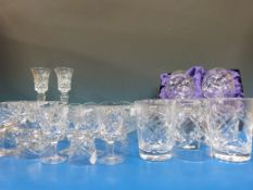 A collection of crystal glasses to inclu