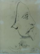 Three framed and glazed pencil drawings
