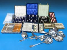 Two cased sets of hallmarked silver teas