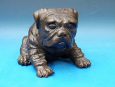 A bronze, probably Japanese, of seated b