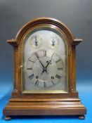 A late 19th mahogany bracket clock with
