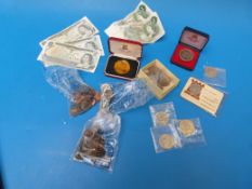 A quantity of sundry coinage, cased mode