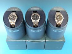 Three Citizen WR100 gents chronograph wr