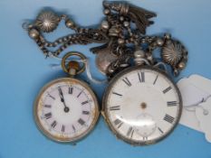 A ladies' keyless fob watch together wit