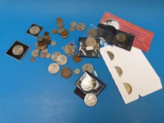 A quantity of coins to include nine five