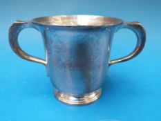 A Scottish hallmarked silver twin handle