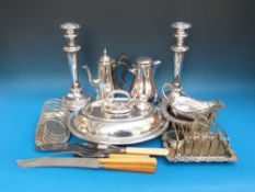 A quantity of silver plate including a p