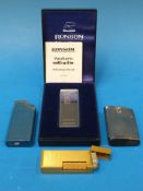 A Dunhill gold plated Rollagas lighter,