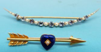 A Victorian yellow metal brooch in the f