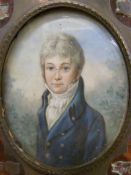 A 19thC portrait miniature on ivory of a