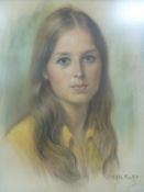 Stella Mackie pastel of a young girl sig