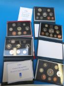 Five deluxe cased proof coin sets 1990,