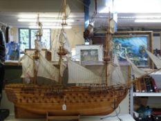 A large hand-built model of HMS Victory