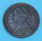An 1865/2 Young head Victorian bronze fa