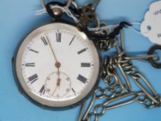 A hallmarked silver cased pocket watch w