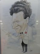 A George Gale pen and wash self-portrait