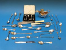 A cased set of six hallmarked silver cof