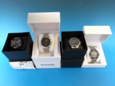 Four Accurist gents chronograph wristwat