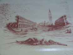 A framed and glazed screen-type print 