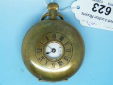 A plated half hunter pocket watch