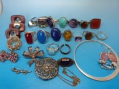 A collection of 16 white metal/ silver r