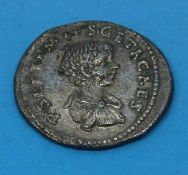 A Scetacaes Roman silver coin 19mm maxim