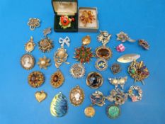 A large quantity of brooches to include