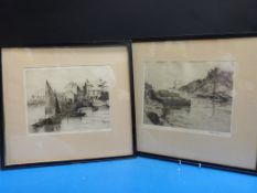 A pair of Rob H Smith artist proof etchi