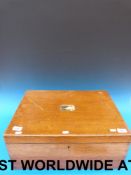 An oak Elkington & Co canteen box with b