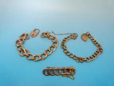 A 9ct gold link bracelet with yellow met