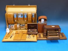 A cased gentleman's vanity / dressing se