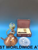 A Vidor c1950 portable radio, relief mou