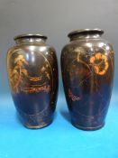 A pair of bronze coloured Japanese and g