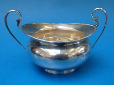A silver twin-handled sugar bowl, London
