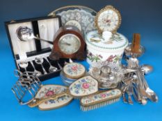 Large collection of plated ware, trays,